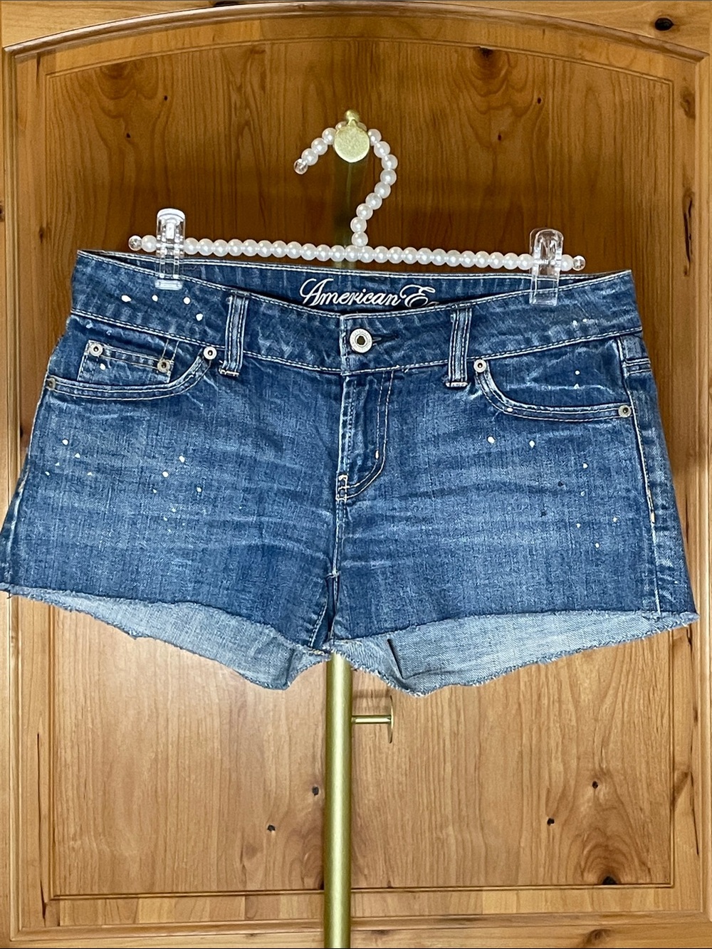 American Eagle Outfitters Distressed Blue Denim Jean Shorts Size 4